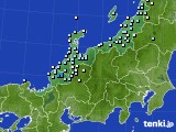 北陸地方のアメダス実況(降水量)(2021年01月09日)