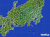 関東・甲信地方のアメダス実況(風向・風速)(2021年01月10日)