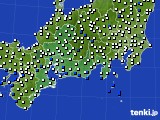 東海地方のアメダス実況(風向・風速)(2021年01月10日)