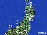 東北地方のアメダス実況(風向・風速)(2021年01月13日)