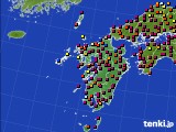 九州地方のアメダス実況(日照時間)(2021年01月14日)