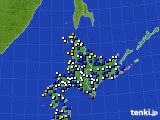 2021年01月14日の北海道地方のアメダス(風向・風速)