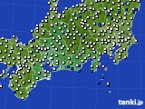 2021年01月14日の東海地方のアメダス(風向・風速)