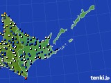 道東のアメダス実況(風向・風速)(2021年01月14日)