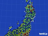 東北地方のアメダス実況(日照時間)(2021年01月16日)