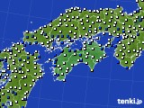 四国地方のアメダス実況(風向・風速)(2021年01月16日)