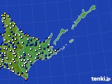 道東のアメダス実況(風向・風速)(2021年01月16日)