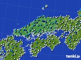 中国地方のアメダス実況(気温)(2021年01月18日)
