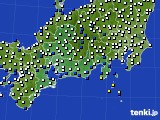 2021年01月18日の東海地方のアメダス(風向・風速)