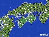 四国地方のアメダス実況(風向・風速)(2021年01月18日)