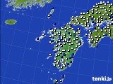 九州地方のアメダス実況(風向・風速)(2021年01月18日)