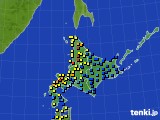 北海道地方のアメダス実況(積雪深)(2021年01月19日)