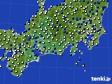 2021年01月19日の東海地方のアメダス(風向・風速)