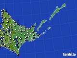 道東のアメダス実況(風向・風速)(2021年01月19日)