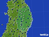 岩手県のアメダス実況(風向・風速)(2021年01月19日)