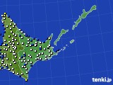 2021年01月20日の道東のアメダス(風向・風速)