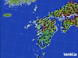 九州地方のアメダス実況(日照時間)(2021年01月21日)