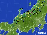 北陸地方のアメダス実況(積雪深)(2021年01月22日)
