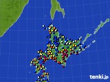 北海道地方のアメダス実況(日照時間)(2021年01月22日)