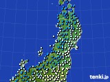 東北地方のアメダス実況(気温)(2021年01月22日)