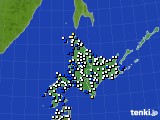 2021年01月22日の北海道地方のアメダス(風向・風速)