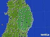 岩手県のアメダス実況(風向・風速)(2021年01月22日)