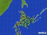 北海道地方のアメダス実況(積雪深)(2021年01月23日)