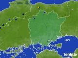 岡山県のアメダス実況(積雪深)(2021年01月23日)