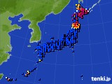 アメダス実況(日照時間)(2021年01月23日)