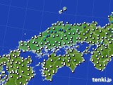 中国地方のアメダス実況(気温)(2021年01月23日)