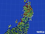 東北地方のアメダス実況(日照時間)(2021年01月24日)