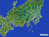 関東・甲信地方のアメダス実況(気温)(2021年01月24日)