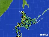 北海道地方のアメダス実況(積雪深)(2021年01月27日)