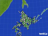 北海道地方のアメダス実況(風向・風速)(2021年01月30日)