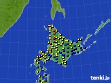 北海道地方のアメダス実況(積雪深)(2021年02月02日)