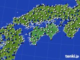 2021年02月02日の四国地方のアメダス(風向・風速)
