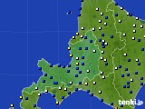 2021年02月02日の道央のアメダス(風向・風速)