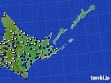 2021年02月02日の道東のアメダス(風向・風速)