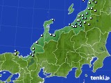 北陸地方のアメダス実況(降水量)(2021年02月03日)
