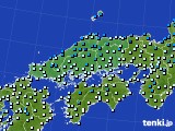 2021年02月03日の中国地方のアメダス(気温)