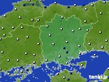 2021年02月03日の岡山県のアメダス(風向・風速)
