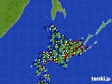 北海道地方のアメダス実況(日照時間)(2021年02月04日)