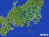 関東・甲信地方のアメダス実況(風向・風速)(2021年02月04日)