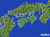 2021年02月04日の四国地方のアメダス(風向・風速)