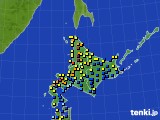 2021年02月07日の北海道地方のアメダス(積雪深)