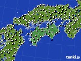 2021年02月07日の四国地方のアメダス(風向・風速)
