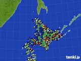 北海道地方のアメダス実況(日照時間)(2021年02月08日)