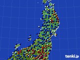 東北地方のアメダス実況(日照時間)(2021年02月08日)