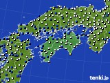 2021年02月08日の四国地方のアメダス(風向・風速)