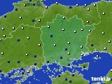 岡山県のアメダス実況(風向・風速)(2021年02月08日)